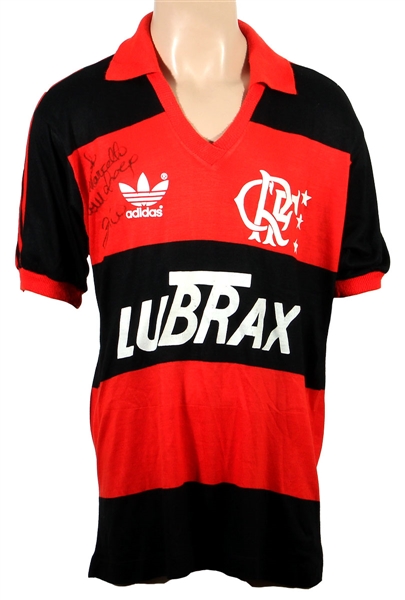 Zico 1988-1989 Flamengo Match Worn & Signed Jersey