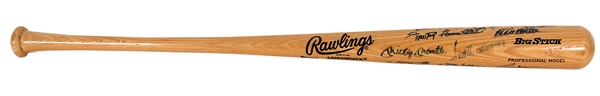 Baseball Hall of Famers Signed Bat Including Mickey Mantle, Ted Williams & Hank Aaron