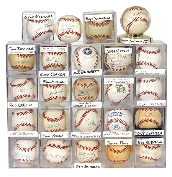 Lot of 24 Signed Baseballs Including Many Hall of Famers