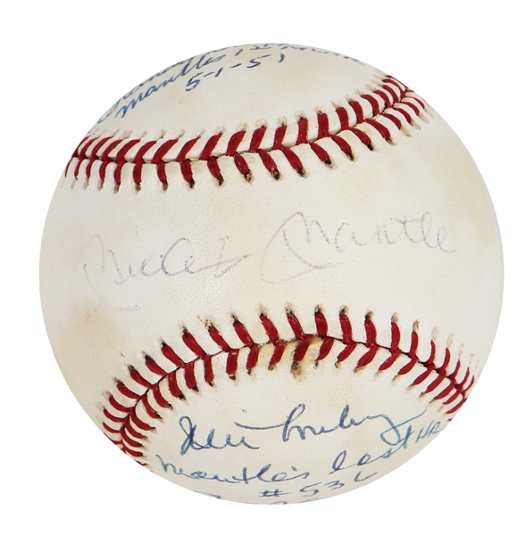 Mickey Mantle, Randy Gumpert & Jim Lonborg Signed "Home Run" Story Baseball