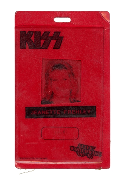 Lot Detail Kiss Jeanette Frehley Personal I D Badge Backstage Pass