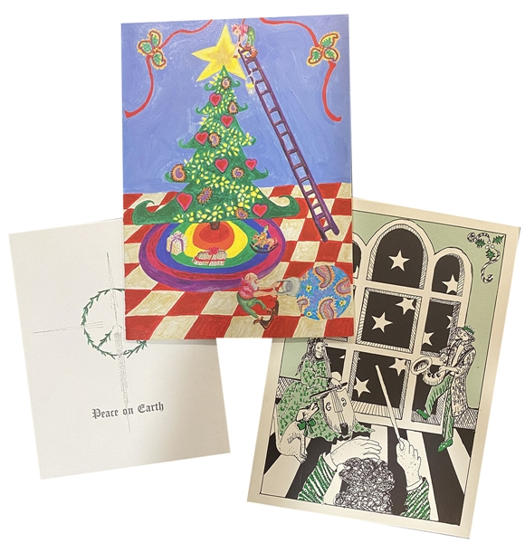 Prince Facsimile Signed Christmas Card 1985 Plus PRN productions Christmas Cards from 1984 and 1985