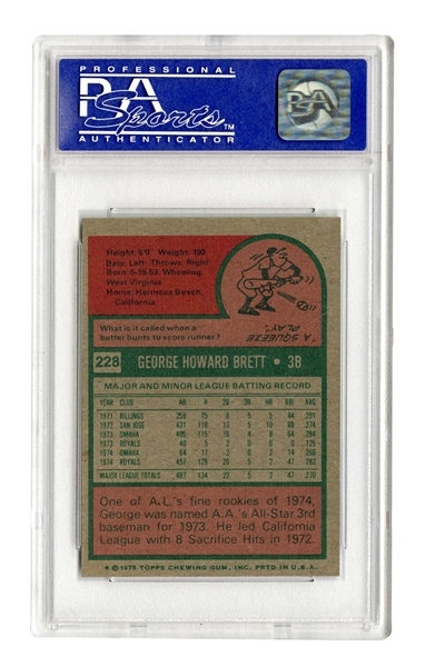 Lot Detail 1975 Topps Mini 228 George Brett PSA 7