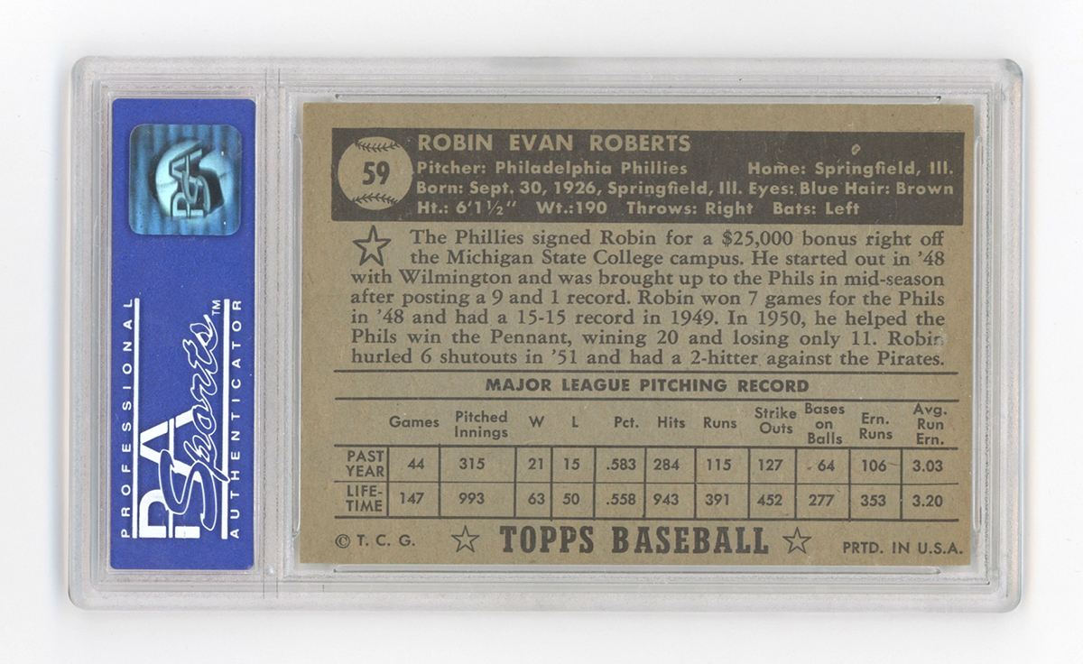 Lot Detail Topps Robin Roberts Psa