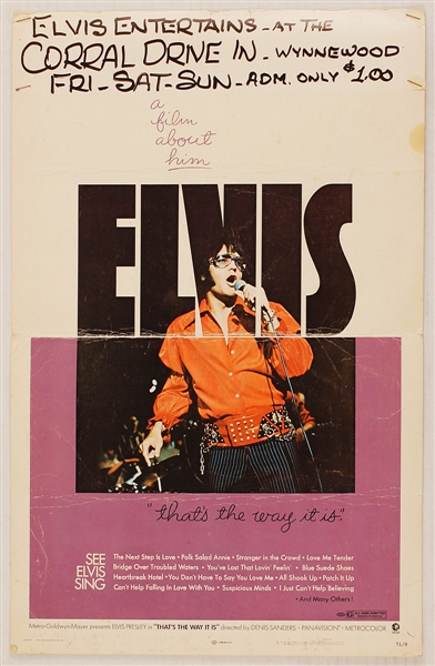 Elvis Presley "Thats The Way It Is" Original Movie Window Card