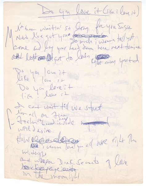 Aretha Franklin Handwritten Working Lyrics