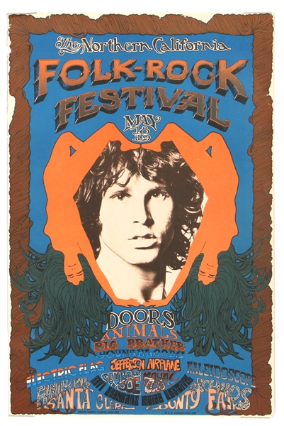 The Doors 1968 Original Folk-Rock Festival Concert Poster