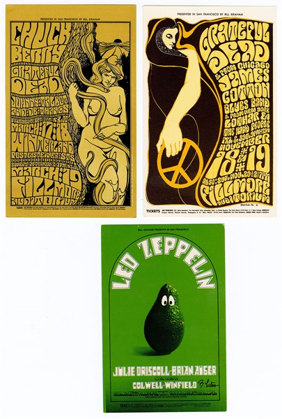 Vintage Fillmore West Concert Postcards: Doors/Led Zeppelin/CCR/Grateful Dead