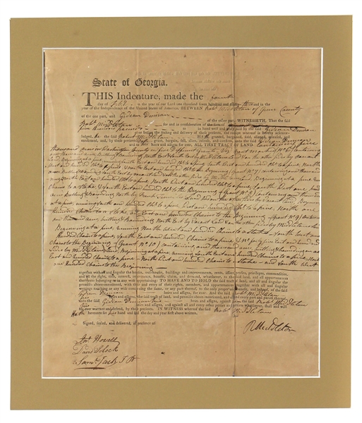 1793 State of Georgia Land Indenture Agreement