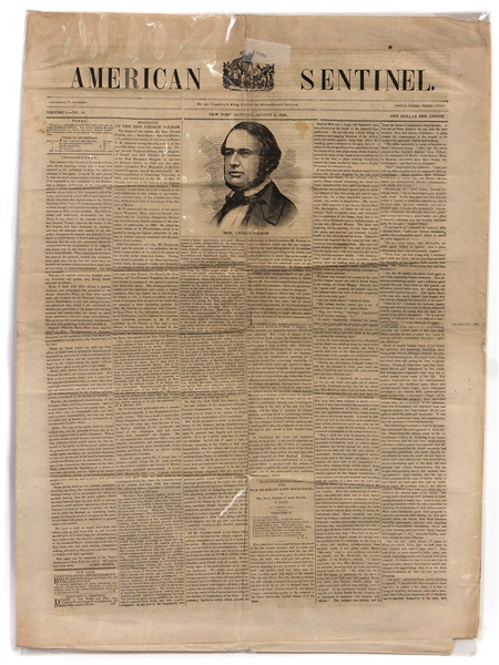 1846 Vintage "American Sentinel" Newspaper