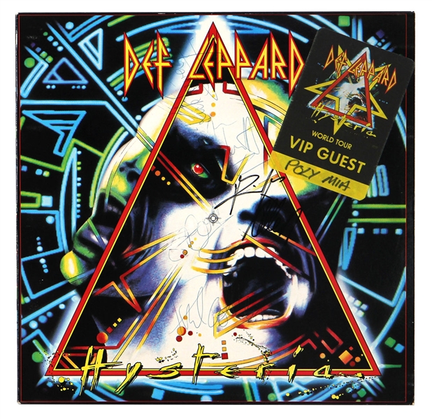 Def Leppard Band Signed “Hysteria” Album with Steve Clark REAL