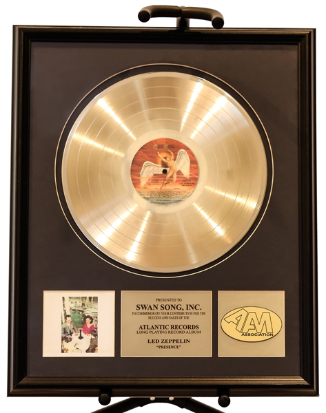 Led Zeppelin AM Association “Presence” Award Presented to Swan Songs Inc. (Peter Grant Estate)