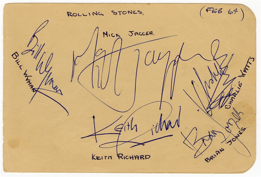 The Rolling Stones Band Signed Cut (REAL)