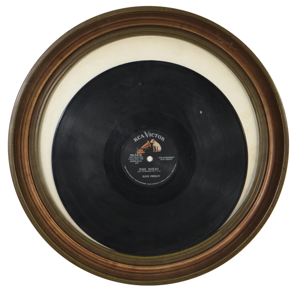 Elvis Presley Rare 1958 "One Night" 78 Record Frame Display