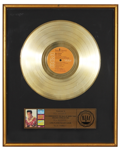 Elvis Presley “Blue Hawaii” RIAA Record Award
