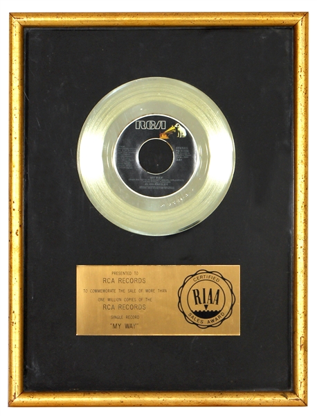 Elvis Presley “My Way” RIAA Record Award