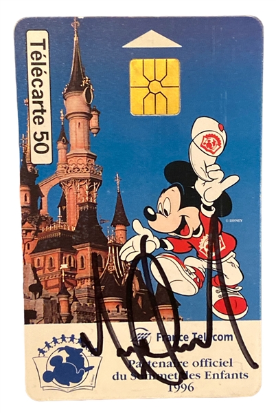 Michael Jackson Signed 1996 Disneyland Paris Phone Card (JSA)