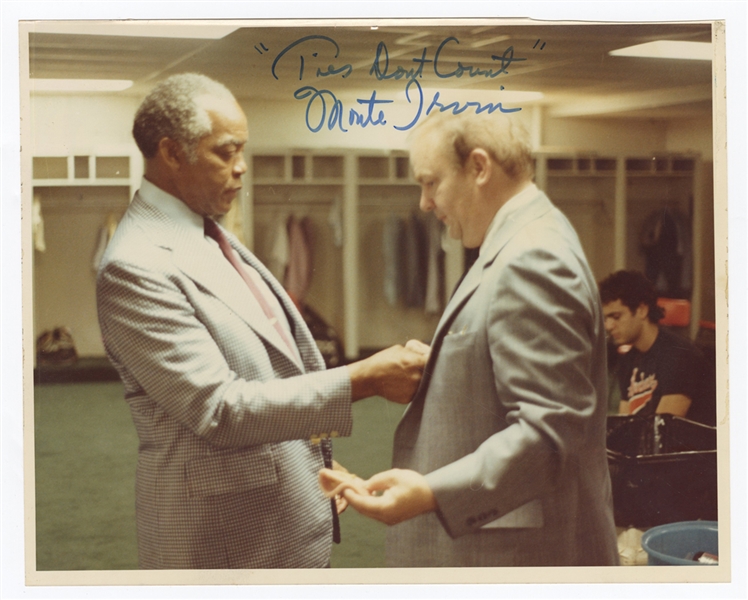 Monte Irvin Signed and "Ties Dont Count" Inscribed Photograph