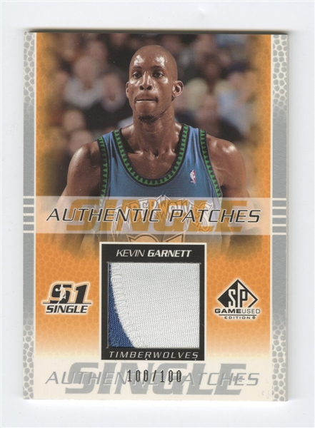 2003 Upper Deck SP #21-F Kevin Garnett Authentic Patches (#100/100)