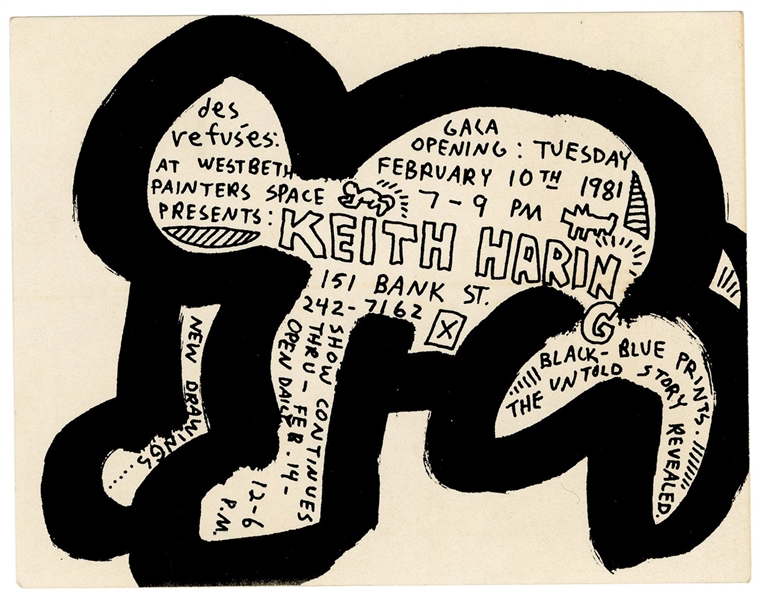 Keith Haring 1981 “Des Refuses” At Westbeth Painters Space Original invitation
