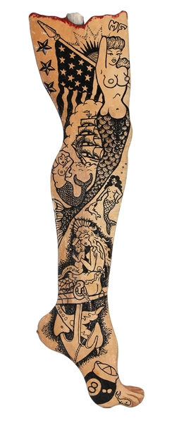 Tattooed Wood Leg by Martina Secondo Russo