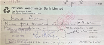 John Lennon & Paul McCartney Dual Signed 1976 National Westminster Bank Limited Check (REAL)