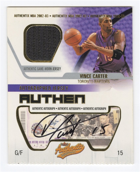 Lot Detail Fleer Vince Carter Authentix Patch Autograph