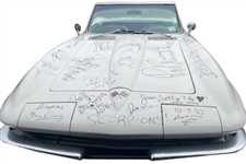 1965 White Chevrolet Corvette Signed by Led Zeppelin, Elton John, Eric Clapton and Many More! (REAL)