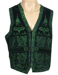 George Harrison Owned and Worn Black, Green and Purple Velvet Nepalese Design Vest