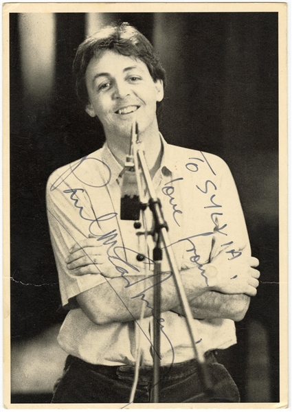 Lot Detail Paul Mccartney Signed Inscribed Postcard Photograph Real