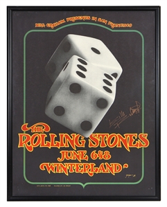 The Rolling Stones 1972 "Tumbling Dice" Bill Graham Winterland Concert Poster Signed by Keith Richards (REAL)