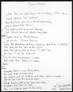 Doobie Brothers Tom Johnston Handwritten and Signed “China Grove” Lyrics (REAL)