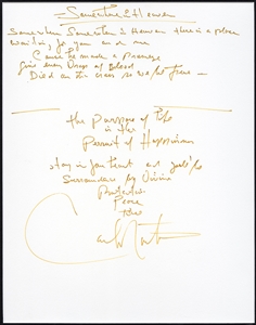 Carlos Santana Handwritten and Signed “Somewhere in Heaven” Lyrics (REAL)