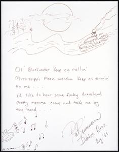 The Doobie Brothers Patrick Simmons Handwritten & Signed “Black Water” Lyrics With Hand Drawings (REAL)