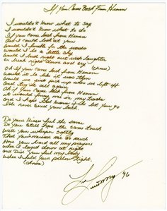 Lorrie Morgan Handwritten “If You Came Back from Heaven” Lyrics