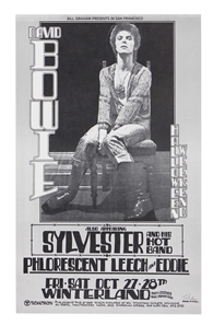 David Bowie "Ziggy Stardust Tour" Original 1972 Winterland Concert Poster Signed by Randy Tuten