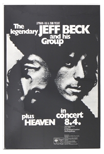 Jeff Beck Original 1972 German Concert Poster