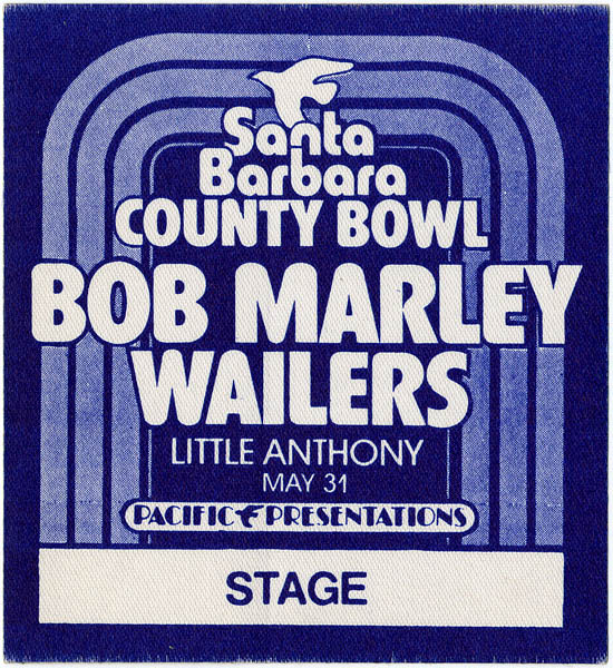 Bob Marley & The Wailers Concert Handbill & Back Stage Pass