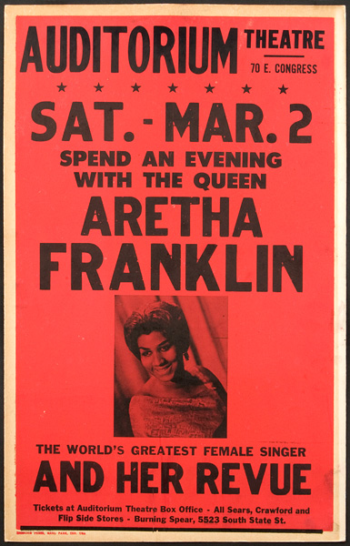 Aretha Franklin 1968 Chicago Concert Poster