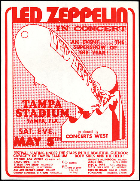 Led Zeppelin Concert Handbill Collection