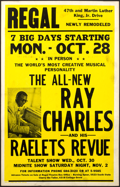 Ray Charles 1968 Chicago Concert Poster