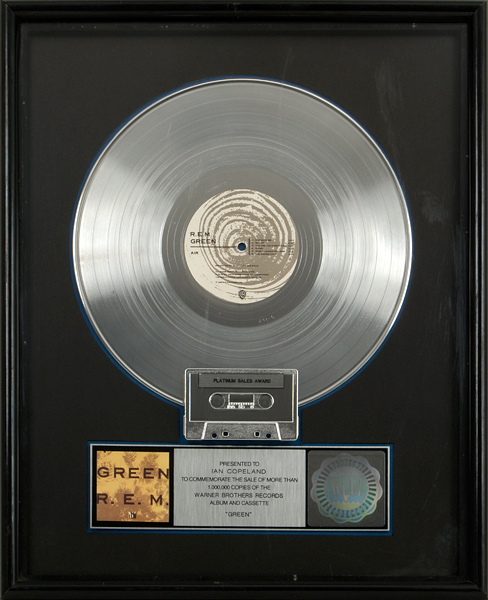 REM "Green" RIAA Platinum Record Award