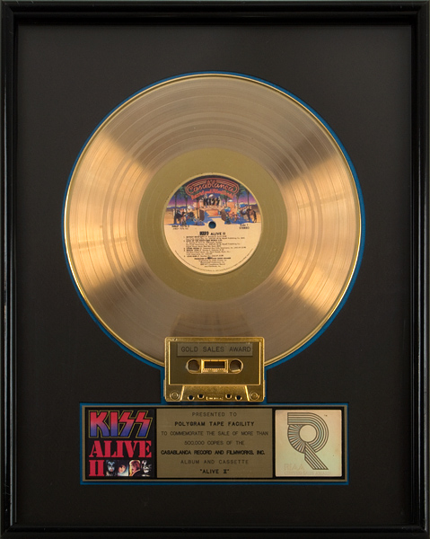 KISS "KISS Alive" RIAA Gold Record Award