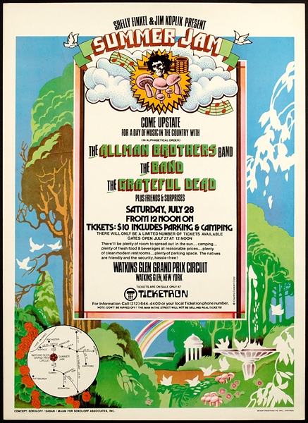 Grateful Dead, Allman Brothers Watkins Glen Concert Poster