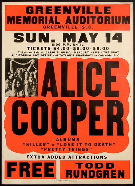 Alice Cooper, Free Boxing Style Concert Poster