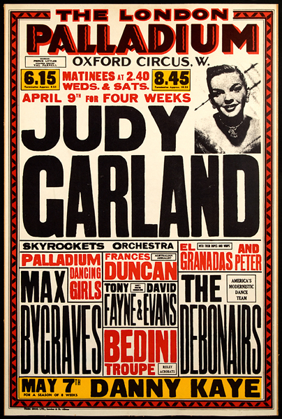 Judy Garland London Palladium Concert Poster