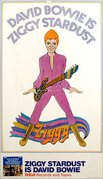 David Bowie "Ziggy Stardust" 1972 Promotional Poster