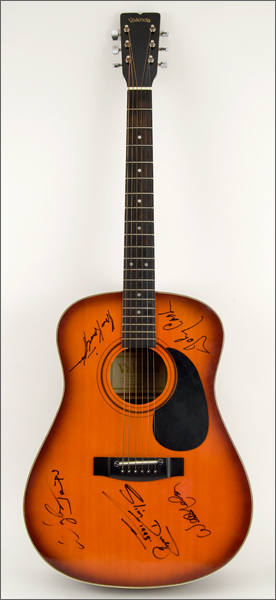 The Highwaymen and Slim Dusty Signed Acoustic Guitar