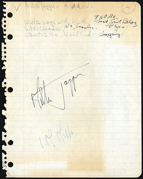 Rolling Stones 1964 Signed Interview Pages