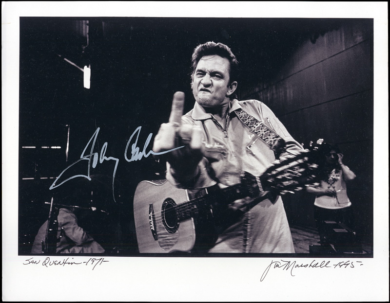 Lot Detail - Johnny Cash & Jim Marshall Signed Famous San ...